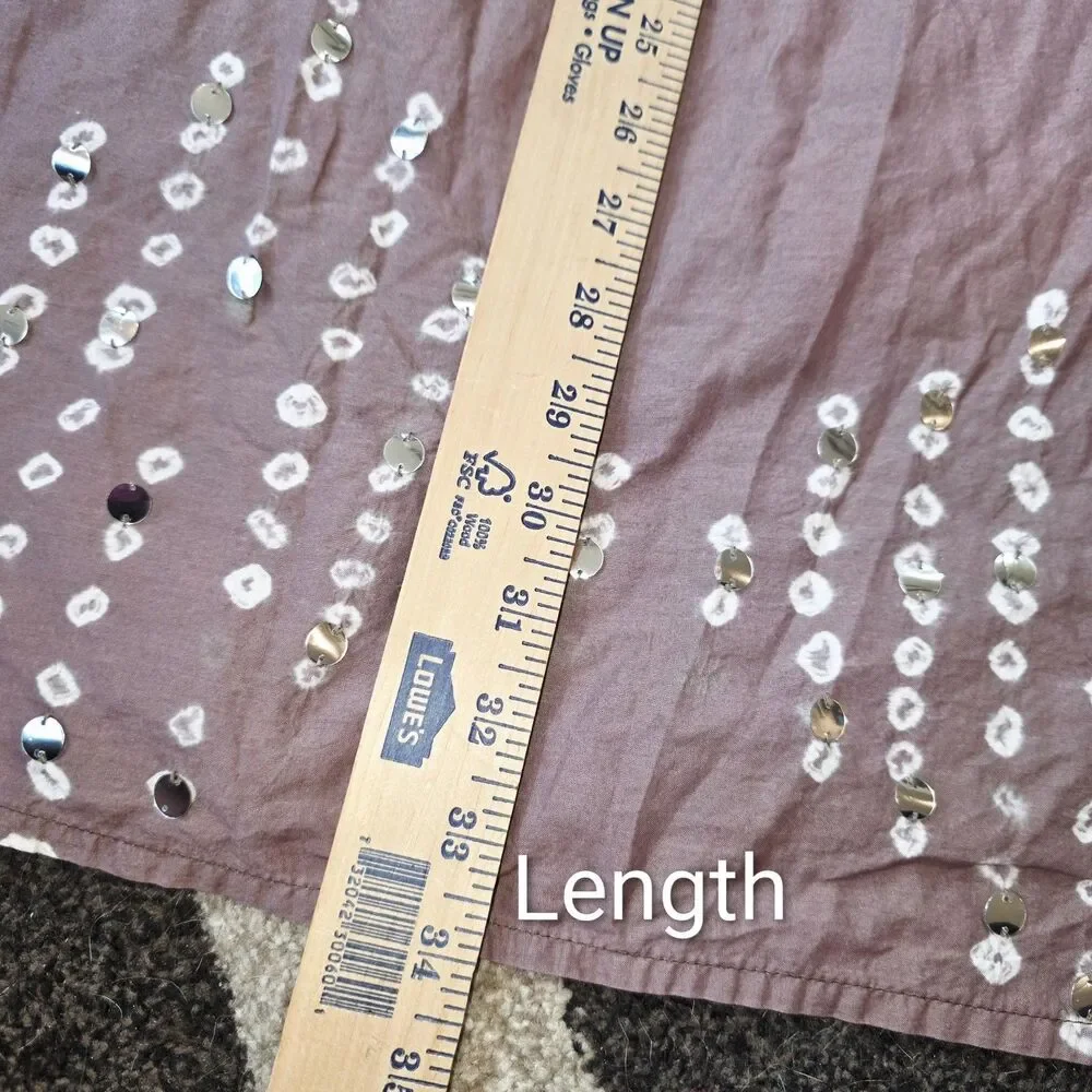 OLD NAVY Sz10 2005 Y2K Vintage Pink Tie Dye Mirror Sequins Gypsy Boho Maxi Skirt